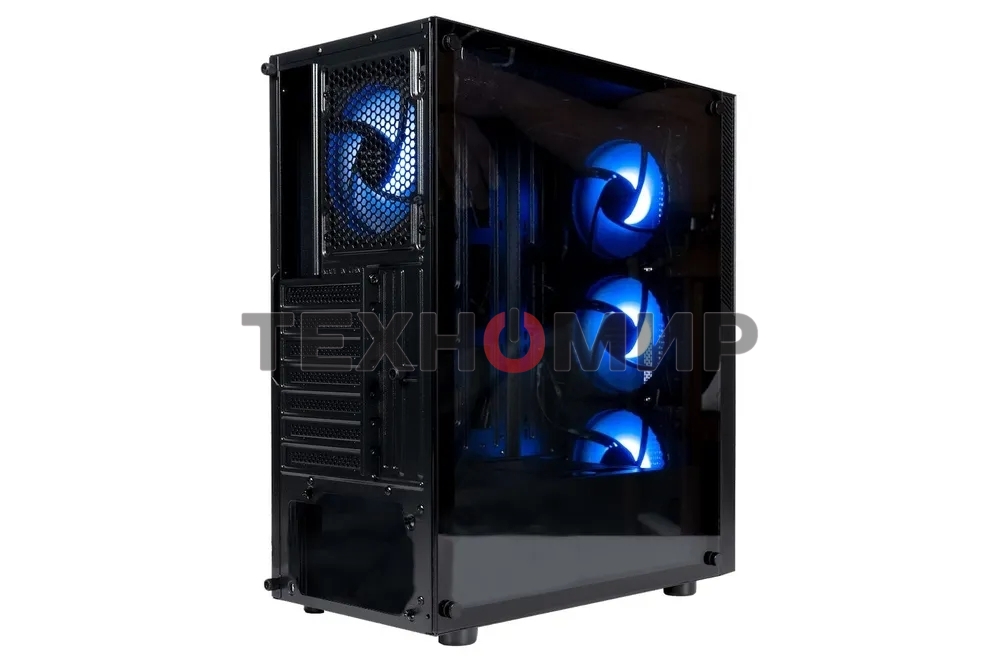 Компьютерный корпус ATX Eurocase A85 4ARGB черный без БП закаленное стекло USB 3.0