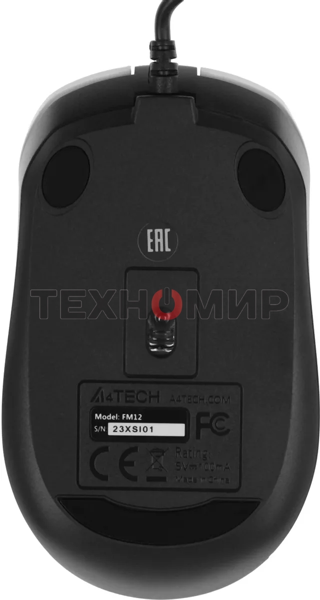 Мышь проводная A4Tech Fstyler FM12 белый/черный, 1200 dpi, USB, кнопки - 3