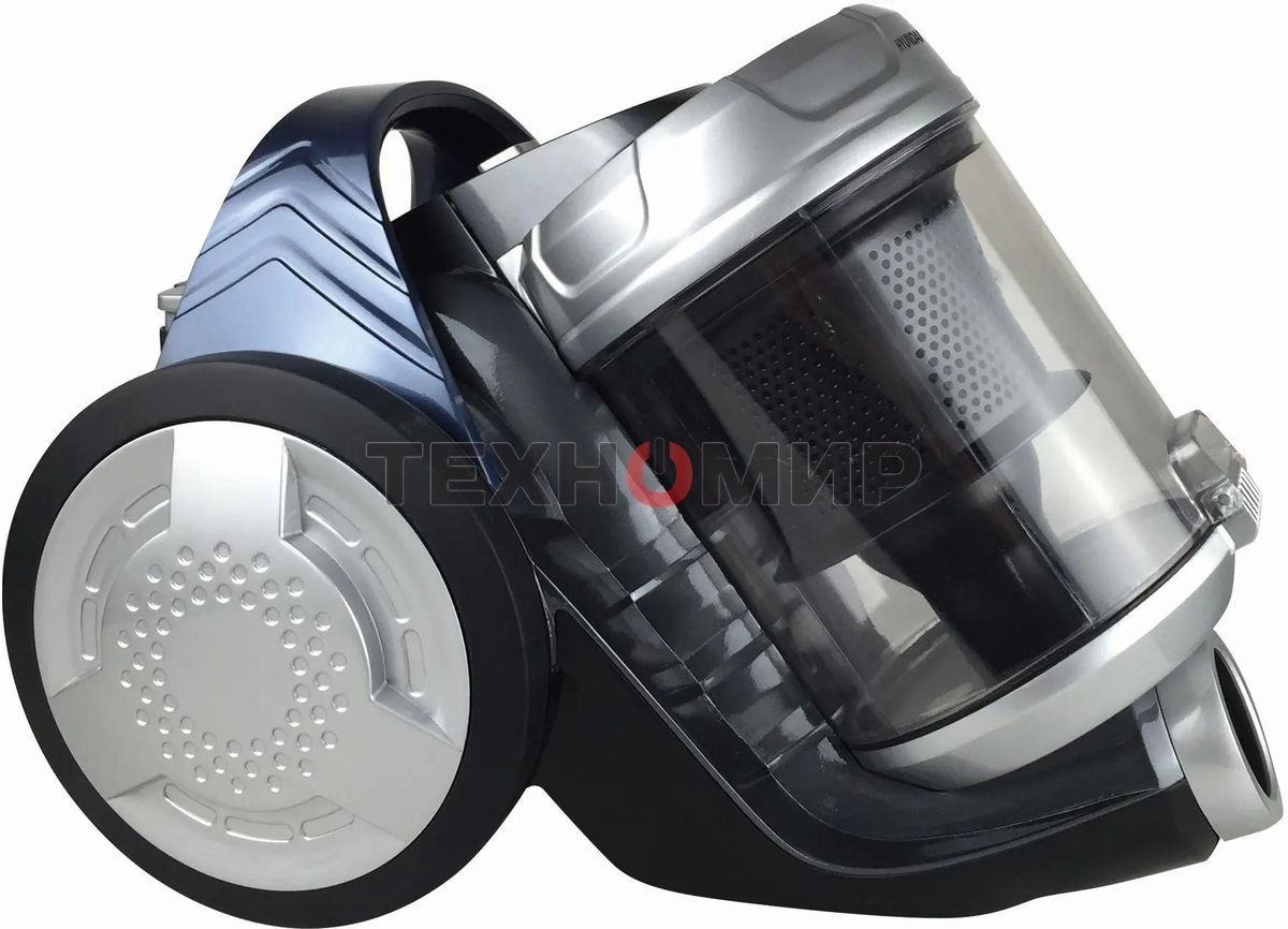 Пылесос Hyundai HYV-C2575 серебристый/темно-синий, 380/2000 Вт, уборка сухая, пылесборник контейнер 3.5 л