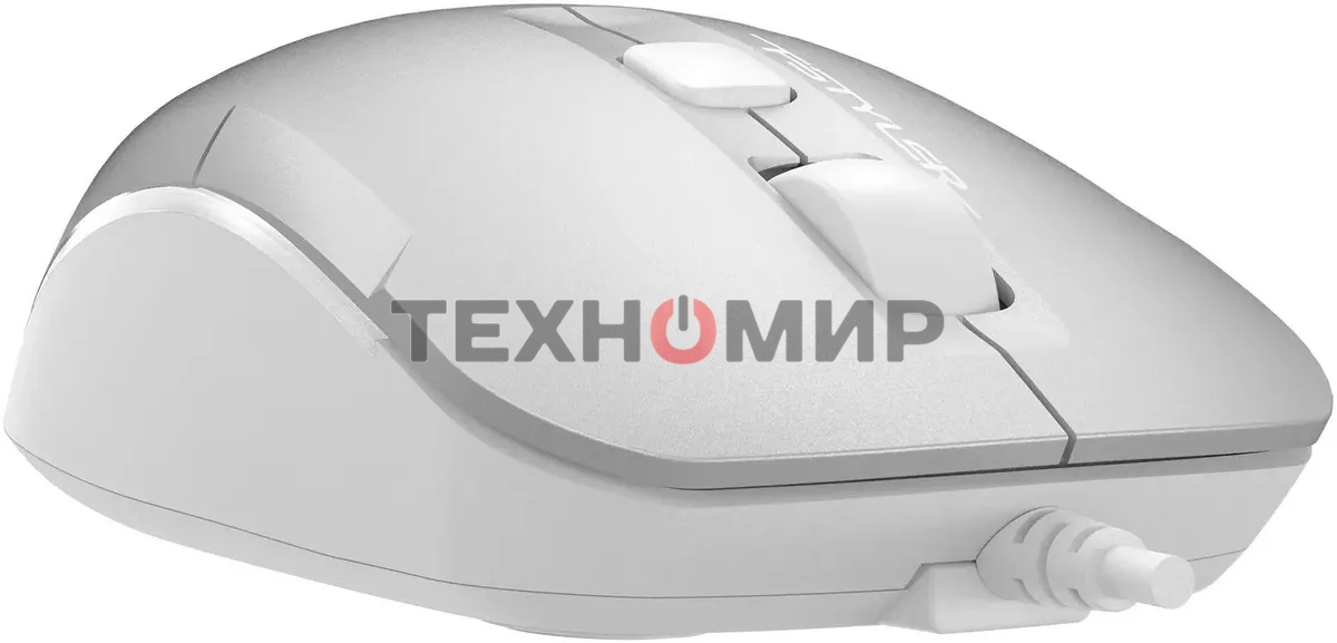 Мышь проводная A4Tech Fstyler FM26 серебристый/белый, 1600 dpi, USB, кнопки - 4
