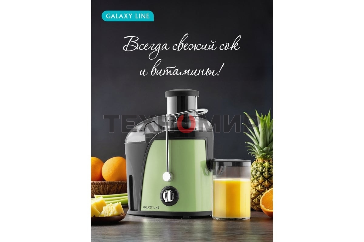 Соковыжималка центробежная Galaxy Line GL 0815 850 Вт рез.сок.:550мл. зеленый