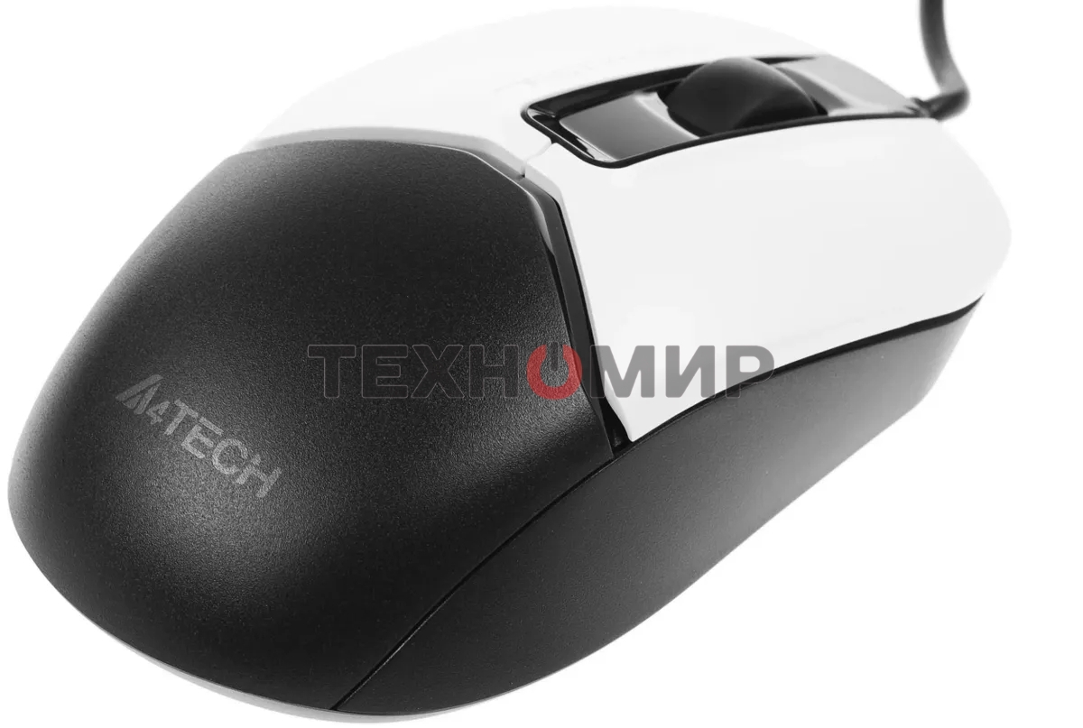 Мышь проводная A4Tech Fstyler FM12 белый/черный, 1200 dpi, USB, кнопки - 3