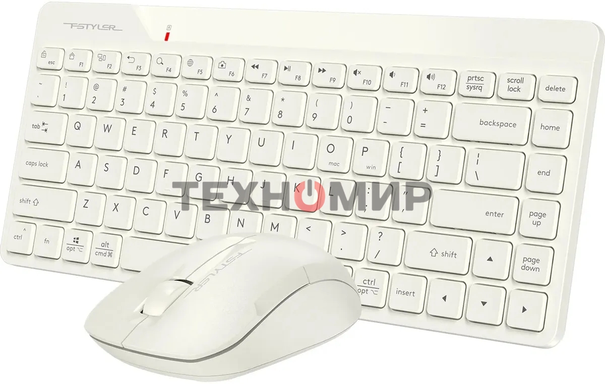 Комплект клавиатура+мышь A4Tech FStyler FG2200 Air2 беспроводной, USB, 1200 DPI, бежевый