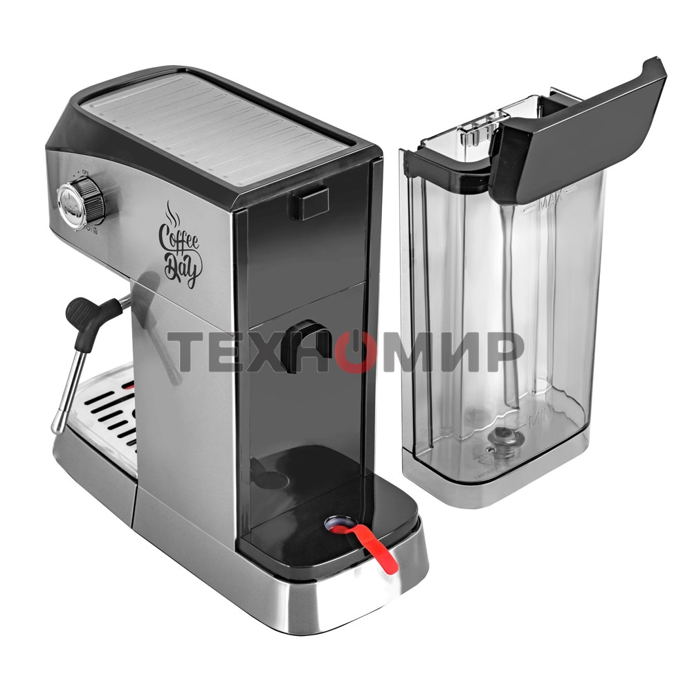 Кофеварка рожкового типа электрическая Endever Costa-1089, объем-1,2л, стальной/черный, мощность 1350 Вт, давление 20 бар