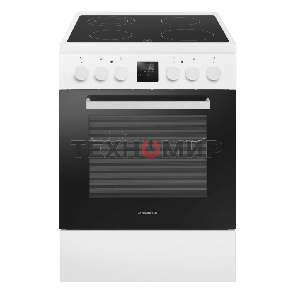 Плита электрическая Maunfeld MEC67CW08TD белый, конфорок 4 шт, духовка 59 л, 60 см x 85 см x 60 см