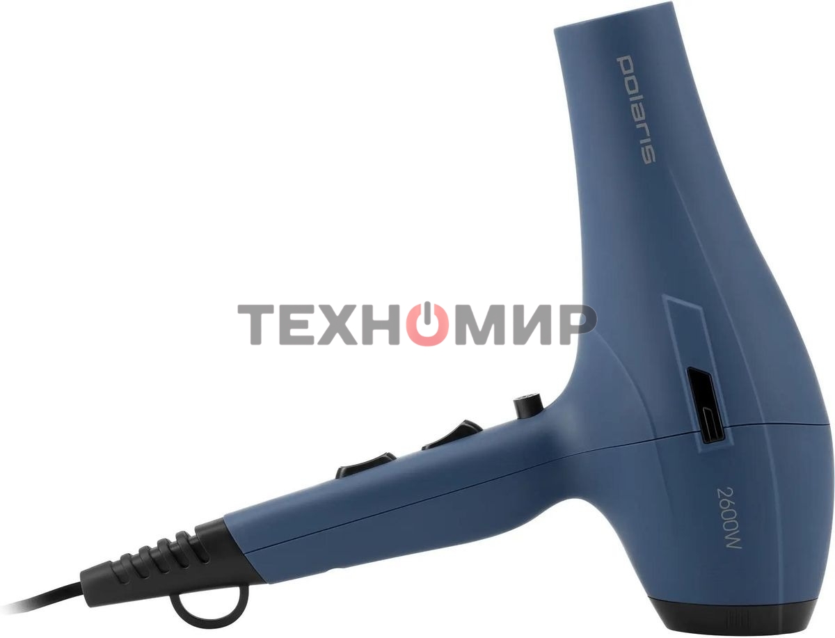 Фен Polaris PHD 2600ACi Salon Hair синий, 2600 Вт, ионизация