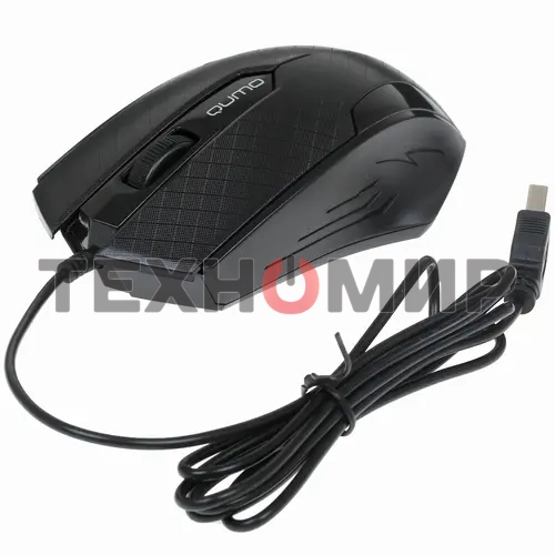 Мышь проводная Qumo Office M14 черный, 1000 dpi, USB, кнопки - 3