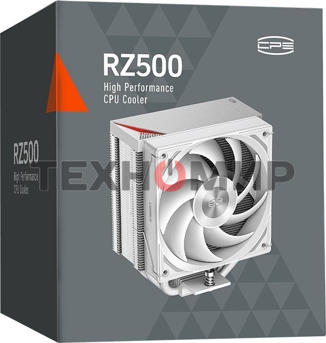 Устройство охлаждения (кулер) PcCooler RZ500 Soc-AM5/AM4/1200/1700/1851 белый 4-pin 32dB Al+Cu 250W Ret (RZ500-WHNWNX-GL)