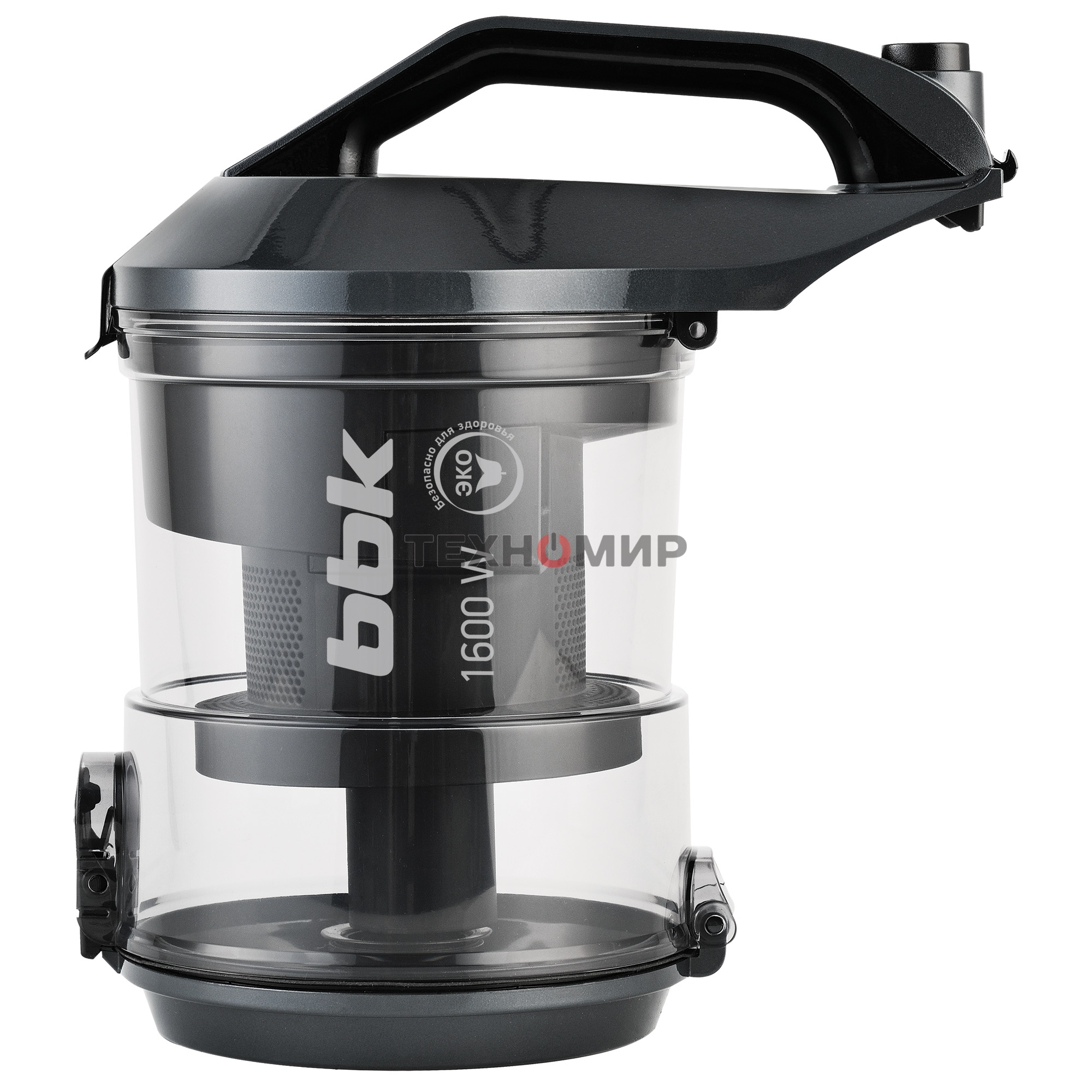Пылесос BBK BV1601 серый, 300/1600 Вт, уборка сухая, пылесборник контейнер 2 л
