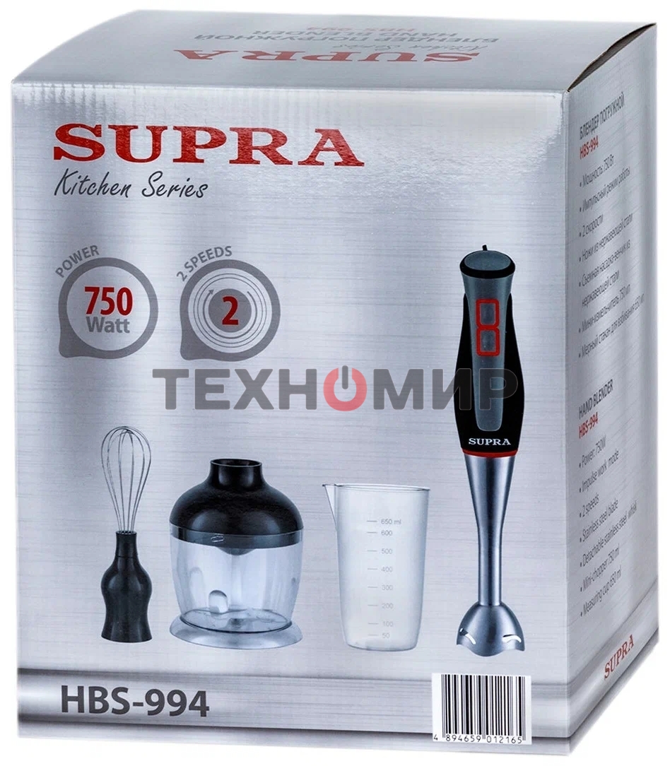 Блендер погружной SUPRA HBS-994, 750 Вт, черный
