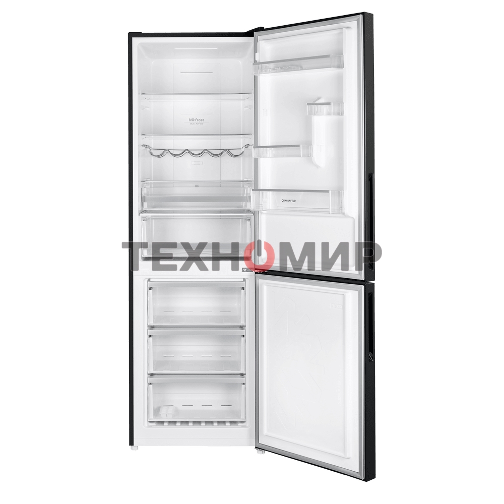 Холодильник Maunfeld MFF185NFB Inverter черный двухкамерный инвертор 240/100л морозилка снизу, No Frost
