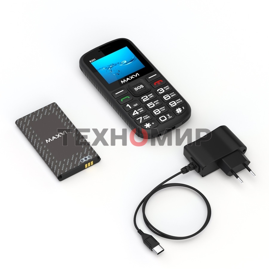 Мобильный телефон Maxvi B201 черный