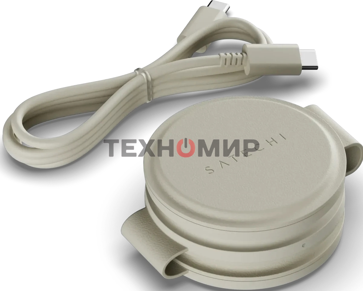 Переносное зарядное устройство Satechi Qi2 OntheGo 3-in-1 Wireless Charger, песочный