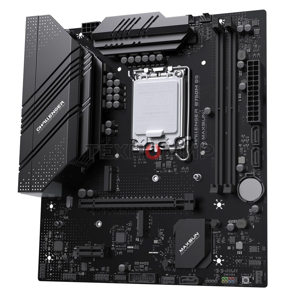 Материнская плата Maxsun Challenger B760M D5 WIFI, LGA 1700, Intel B760, 2xDDR5, 3xSATA, 2xM.2, 1xPCIe 4.0 x16, 1xPCIe 4.0 x1, 1xHDMI, 1xVGA, 1x 1Gb LAN, 2xUSB-A 3.2 Gen 1, 2xUSB-A 2.0, 3x3.5 мм, 5.1, mATX