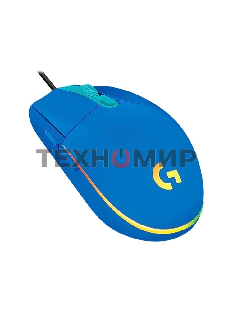 Мышь проводная Logitech G102 LIGHTSYNC синий, 8000 dpi, USB, кнопки - 6