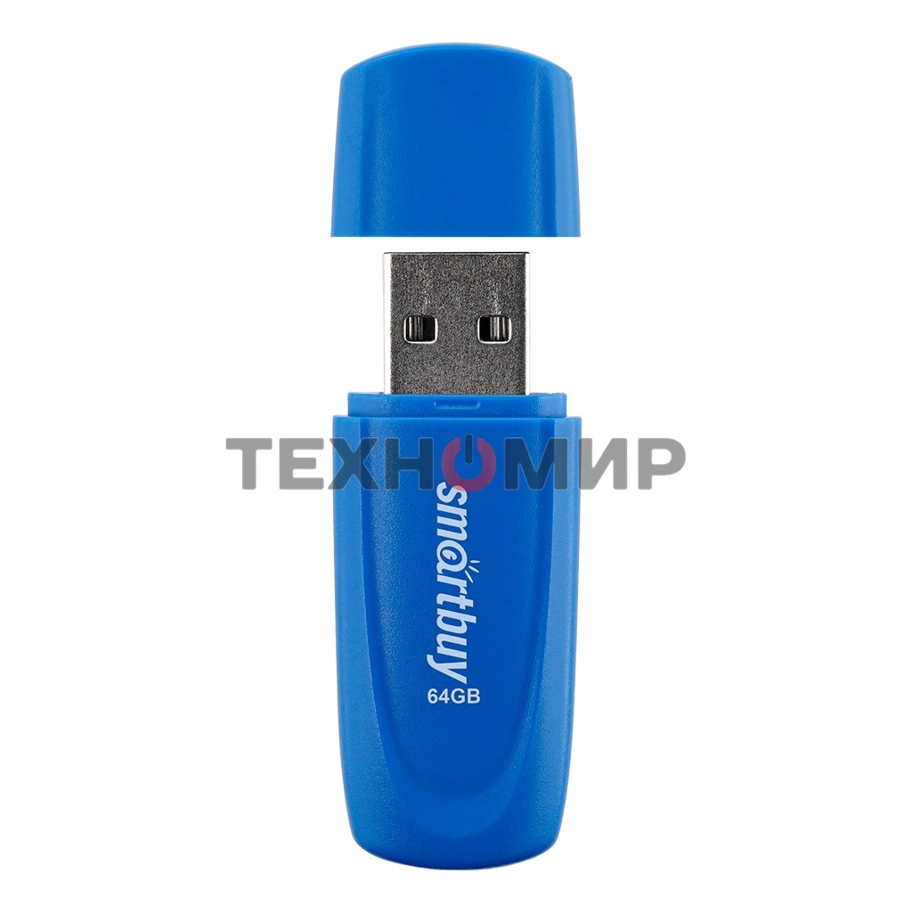 Флешка USB Smartbuy Scout Blue (SB064Gb2SCB), 64Gb, USB 2.0, R/W 15/8, синий