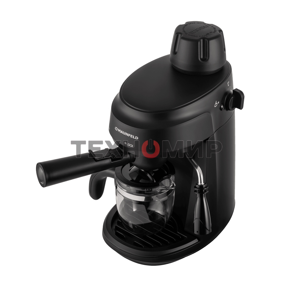 Кофемашина рожковая Maunfeld MF-733BK черный, исп. кофе - молотый, 0.24 л, 870 Вт, 4 бар