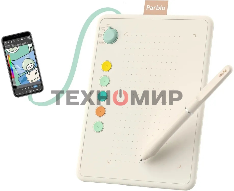 Графический планшет Parblo Ninos Q, 8192 уровней, USB Type-C