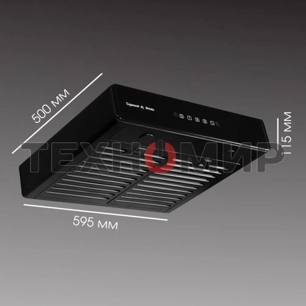 Вытяжка встраиваемая Zigmund & Shtain K 009.4 B черный, 60 см, 750 куб. м/ч, 50 дБ