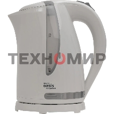 Чайник электрический Oasis K-2PW 1.7 л, 2200 Вт, белый корпус: пластик