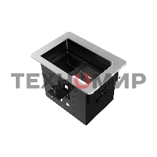 Прямоугольный металлический корпус Wize Pro WRTS-06BOX-S для модульной системы врезного лючка в стол с убирающейся крышкой для установки до 6 модулей-вставок, преустановленная рамка, серебристый