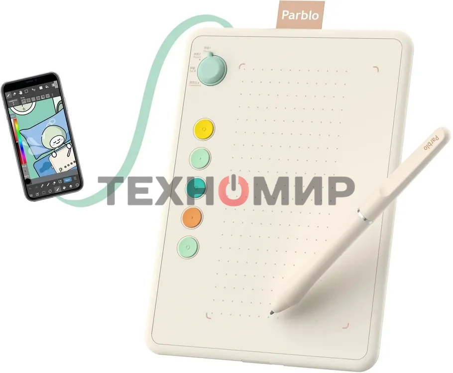 Графический планшет Parblo Ninos Q, 8192 уровней, USB Type-C