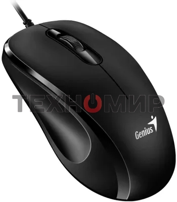 Мышь проводная Genius DX-101 черный, 1200 dpi, USB, кнопки - 3
