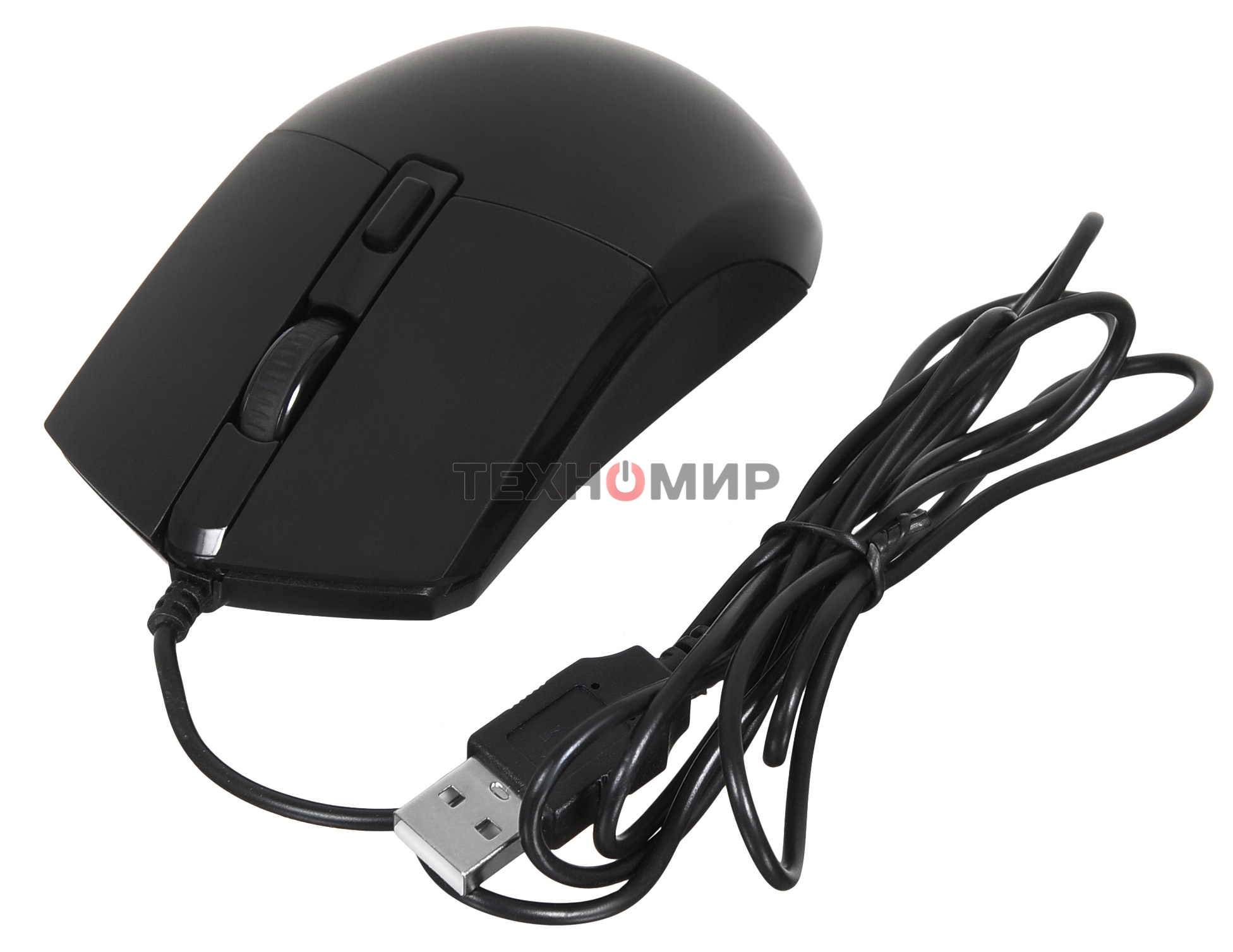 Мышь проводная Oklick 207M черный, 2400 dpi, USB, кнопки - 4