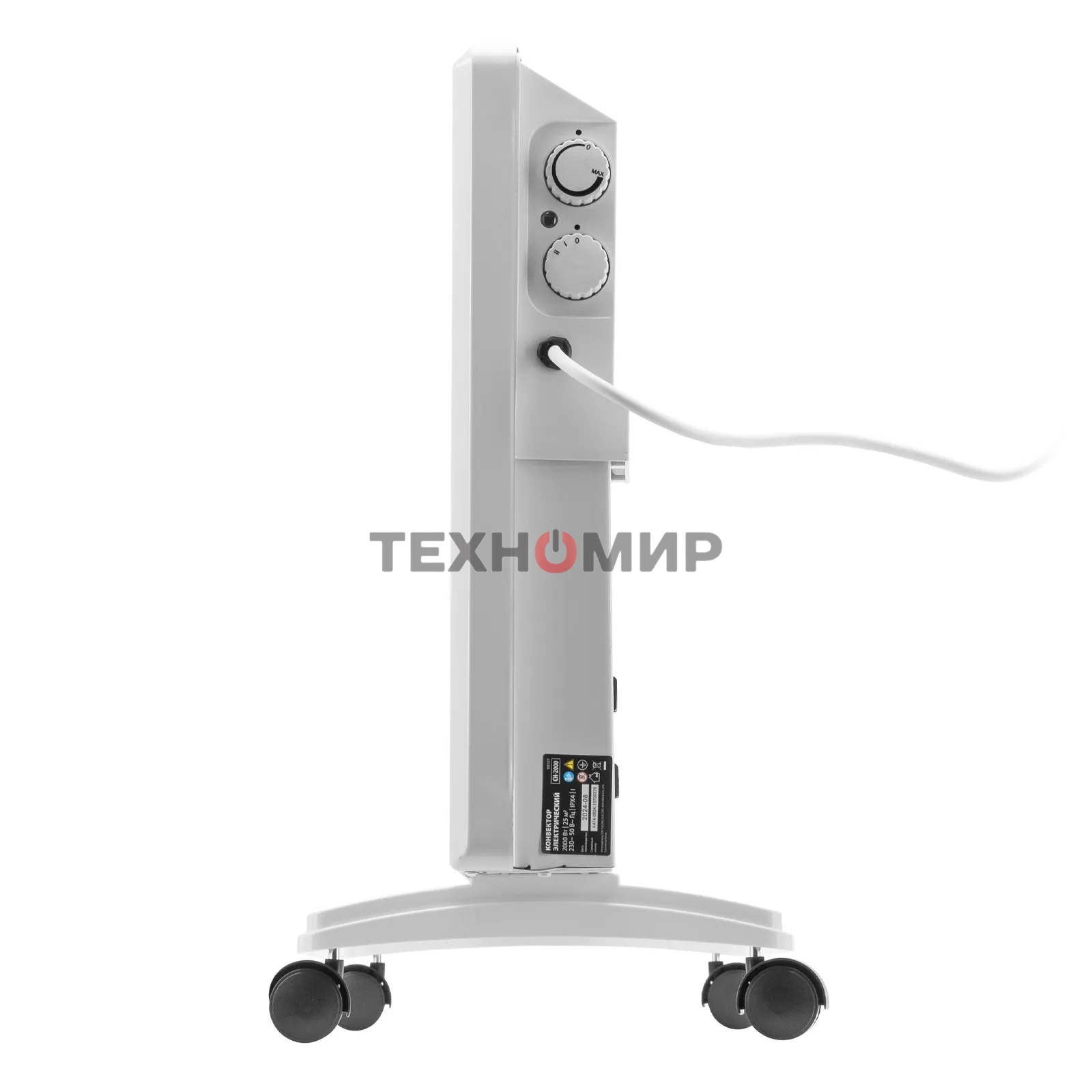 Конвектор электрический MTX CH-2000, белый, 2000 Вт, 25 м2, термостат