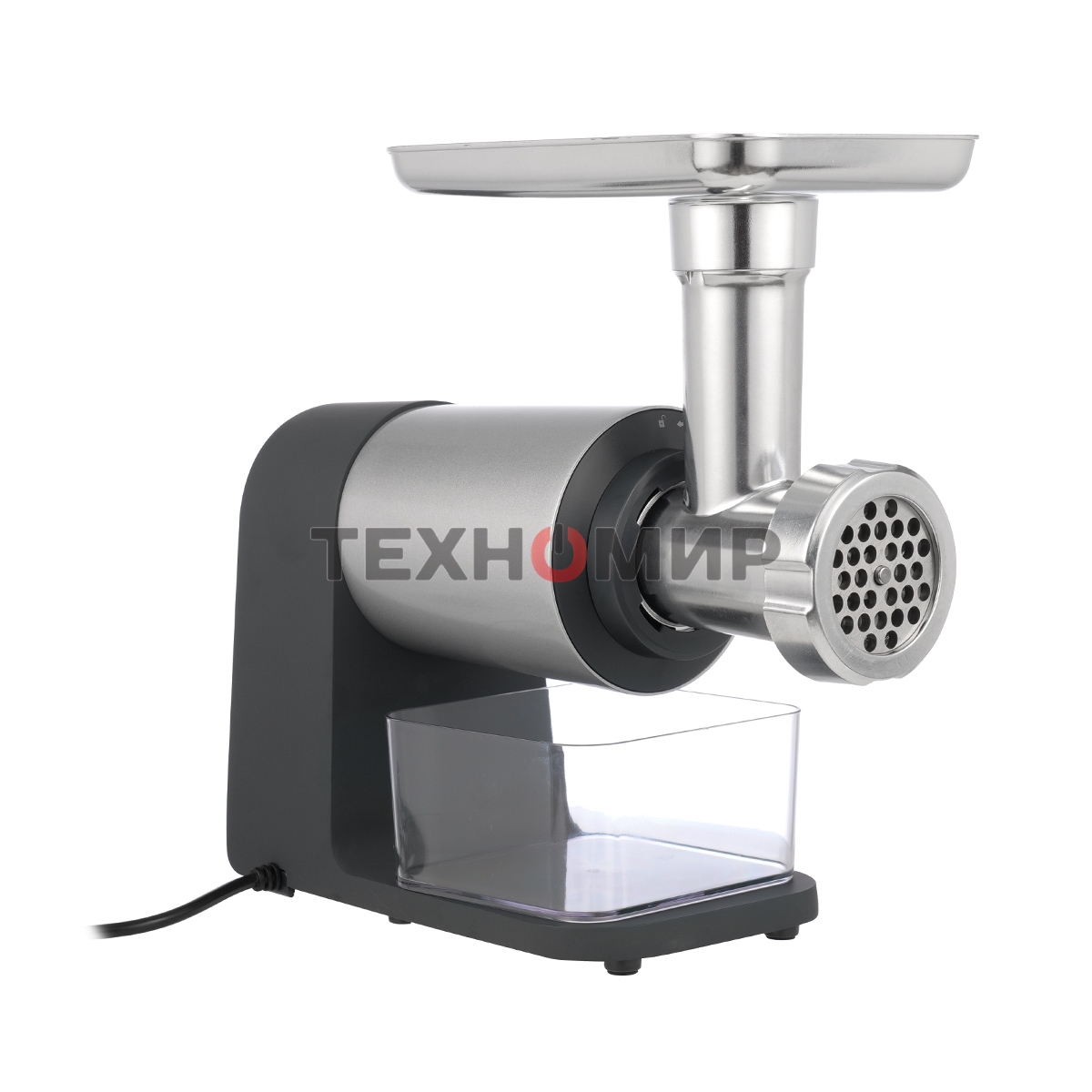 Мясорубка электрическая Centek CT-1607 серый, 3000 Вт, 3.0 кг/мин, реверс, металлический лоток, насадки - 5