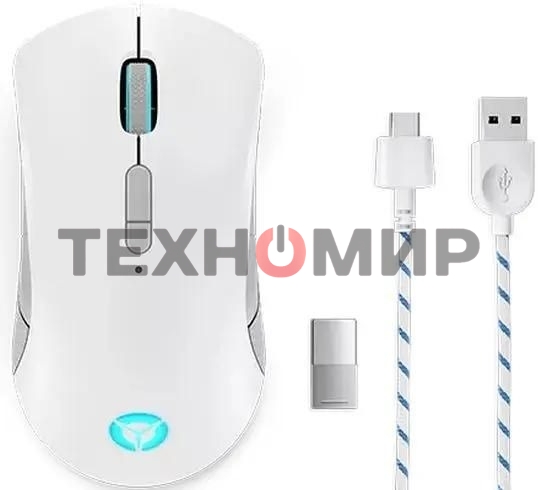 Мышь беспроводная/проводная Lenovo Legion M600 белый, 16000 dpi, радиоканал, Bluetooth, USB, кнопки - 9