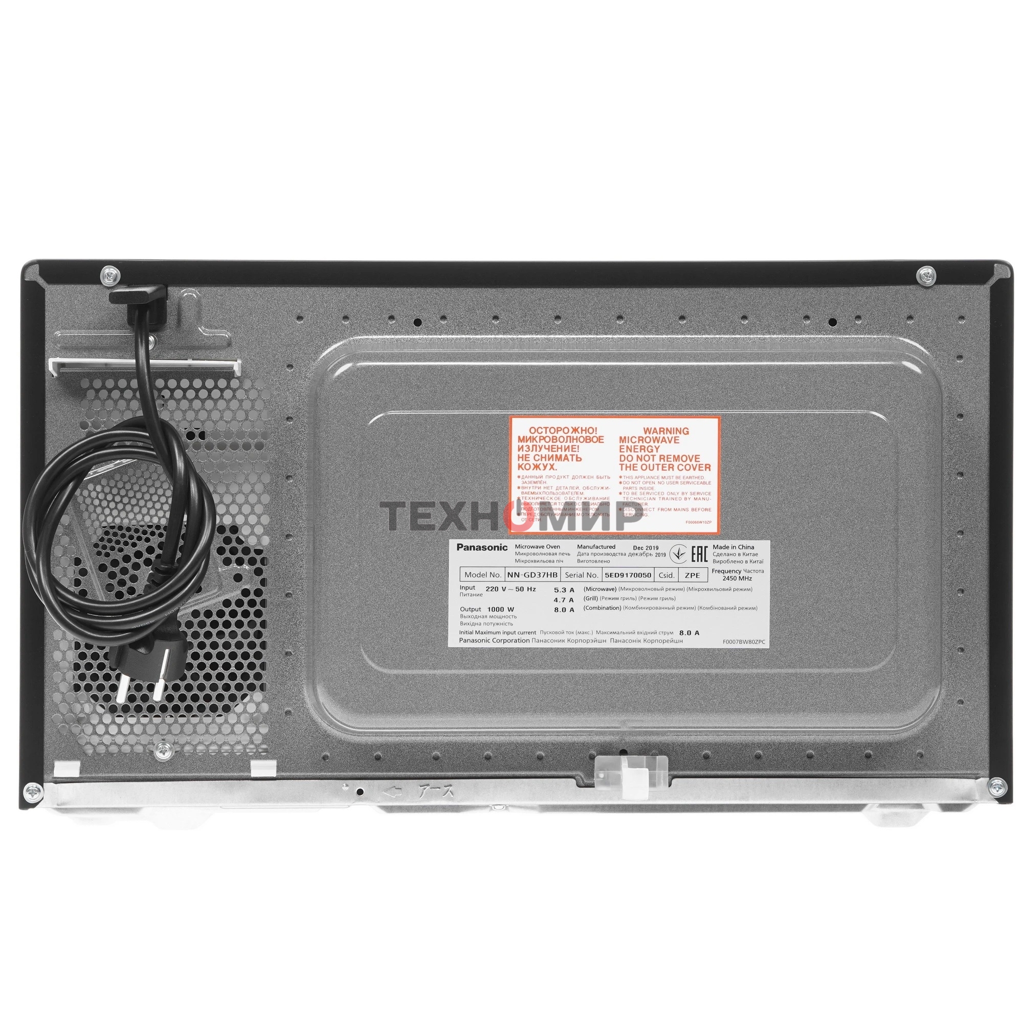 Микроволновая печь Panasonic NN-GD37HBZPE черный 23 л, 1000 Вт, переключатели - сенсор, поворотный механизм