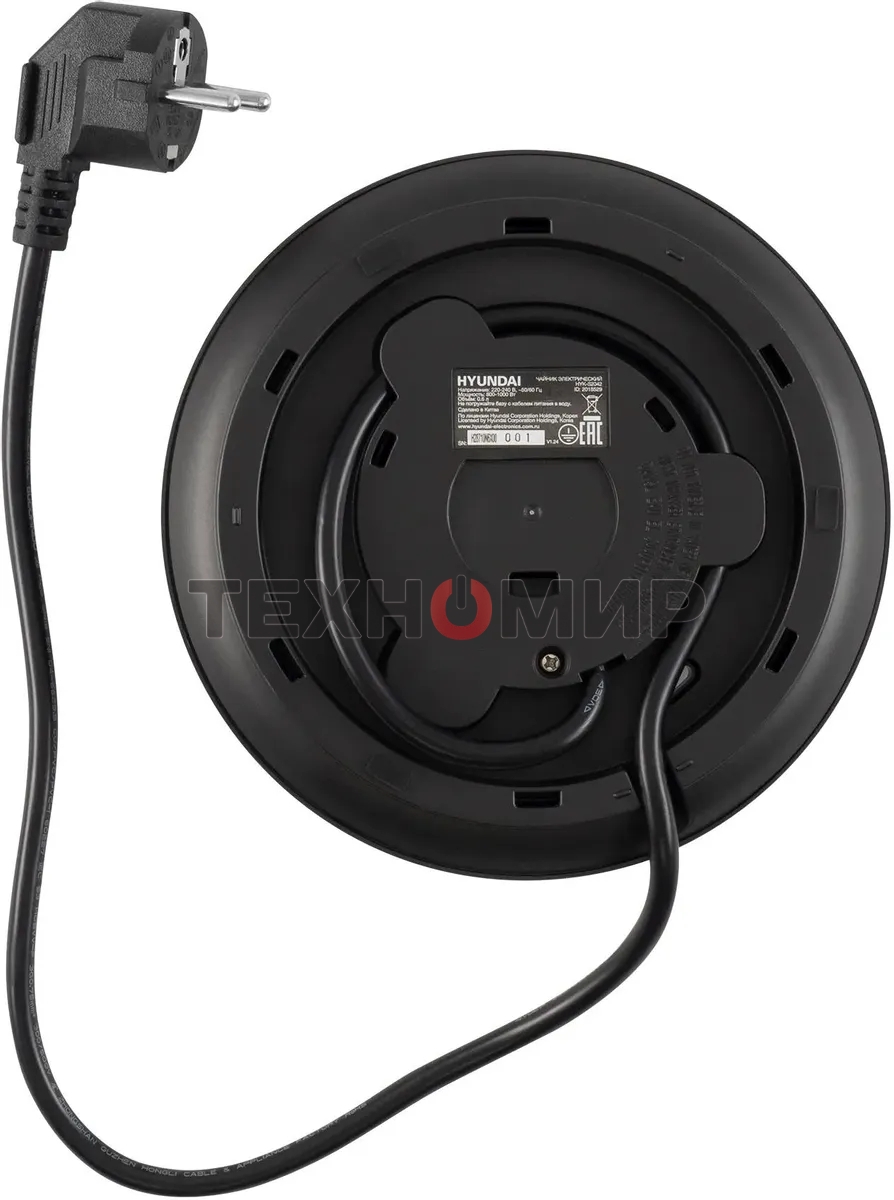 Чайник электрический Hyundai HYK-S2042 0.6 л, 1000 Вт, черный