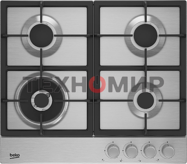 Газовая варочная панель Beko BHGM6422K5WX нержавеющая сталь