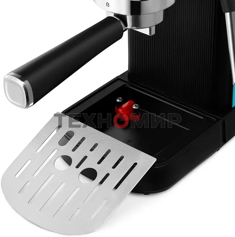 Кофеварка рожковая Kitfort КТ-7461 бирюзовый/черный, исп. кофе - молотый, 1.2 л, 1350 Вт, 20 бар