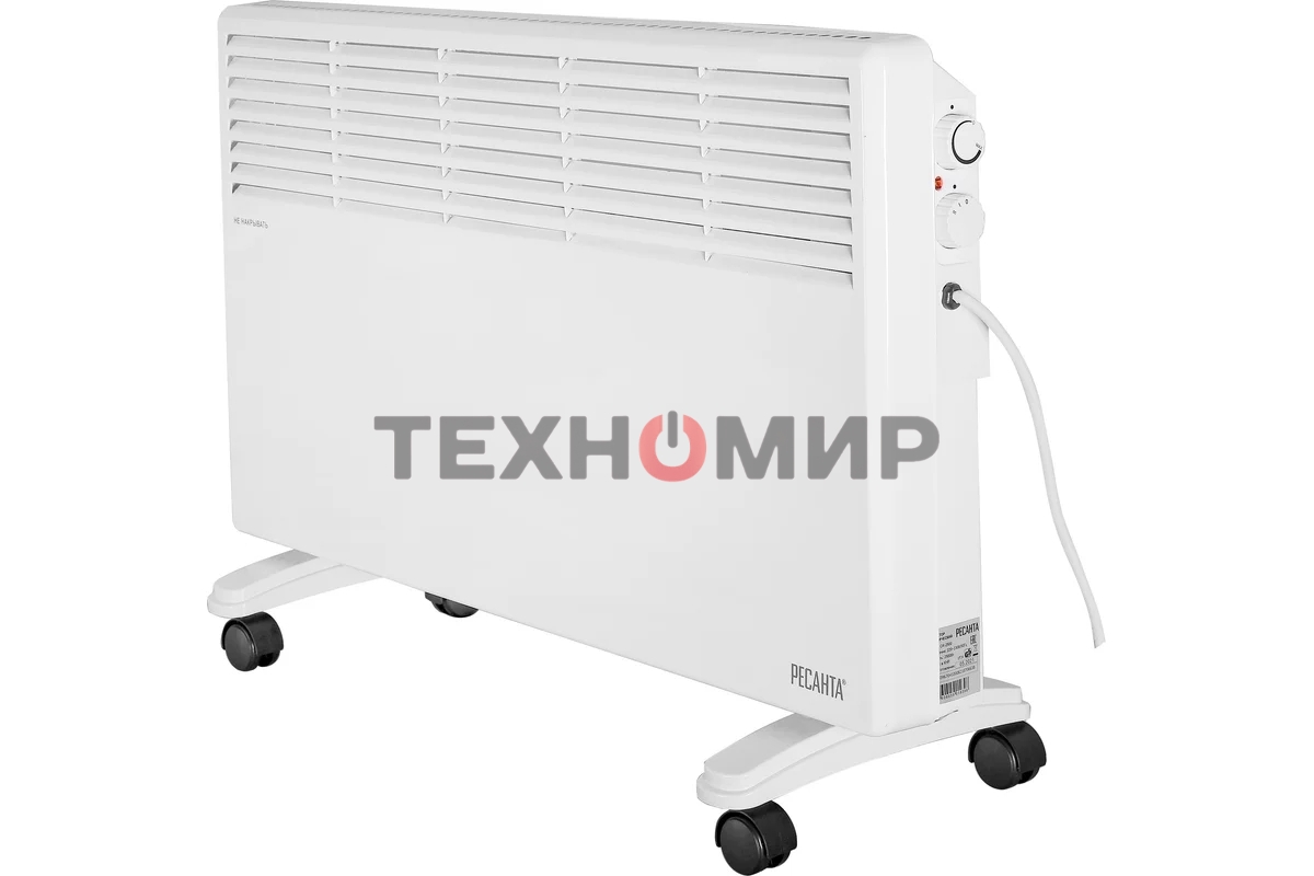 Конвектор электрический Ресанта ОК-2500 белый, 2500 Вт, 30 м2, термостат