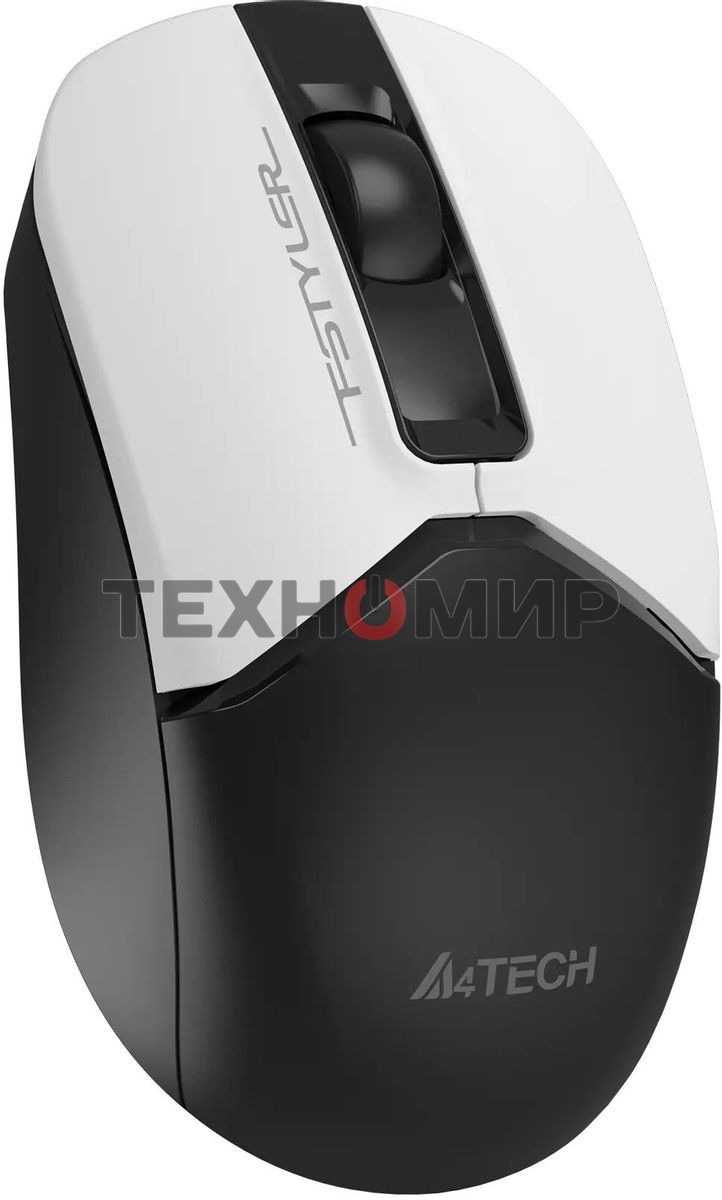 Мышь беспроводная A4Tech Fstyler FG12 белый/черный, 1200 dpi, радиоканал, USB, кнопки - 3