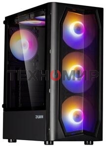 Компьютерный корпус MidiTower Zalman N4 black (ATX,Window, 6xRGb fan, USB 2.0 x2, USB 3.0x1, без БП) (N4 rev.1)