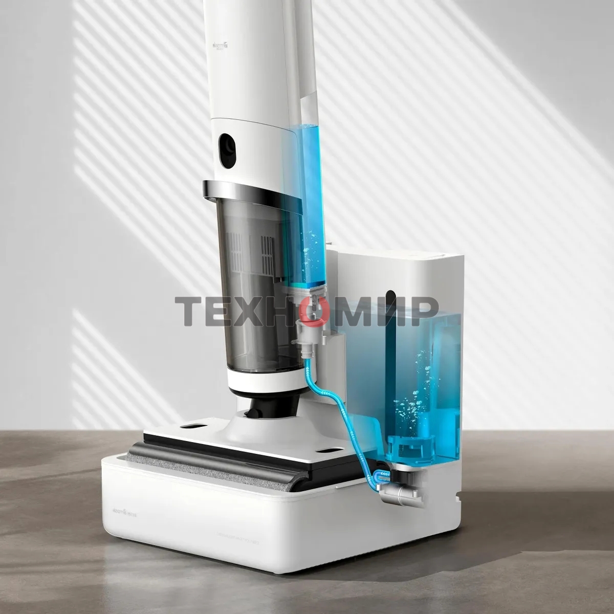 Пылесос моющий Deerma DEM-VX910W белый/черный, питание от аккумулятора, 230 Вт, уборка влажная/сухая, пылесборник 0.7 л, работа от АКБ max - 45 мин