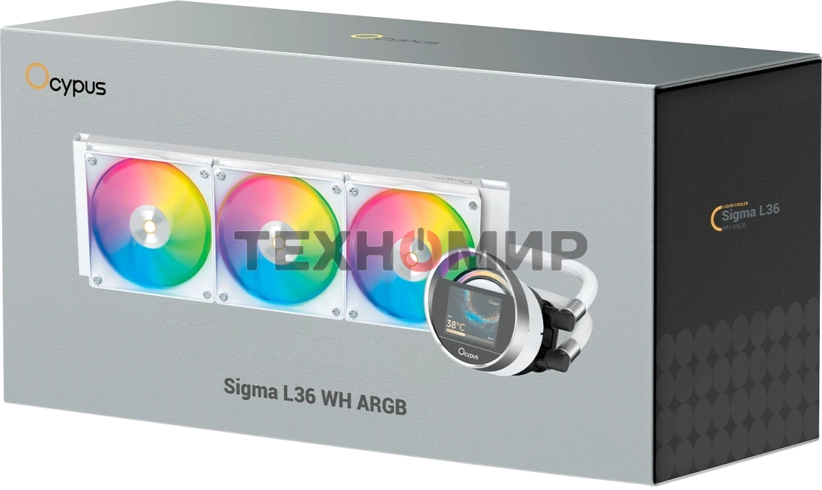 Система охлаждения Ocypus Sigma L36 WH ARGB, 360мм, LCD Pump 2.4