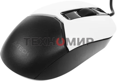 Мышь проводная A4Tech Fstyler FM12S белый/черный, 1200 dpi, USB, кнопки - 3