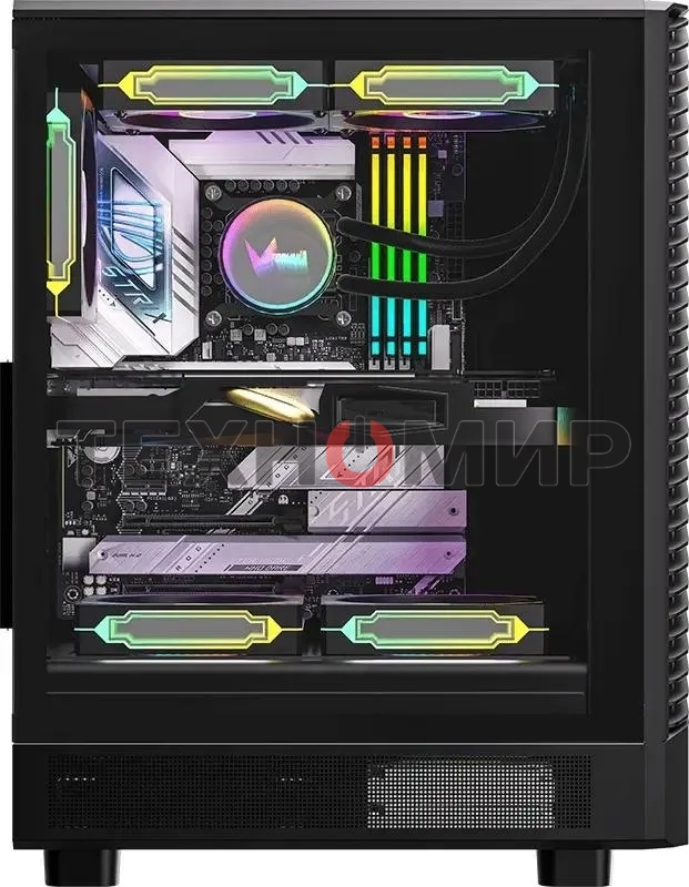 Компьютерный корпус Aerocool/Formula Mana Geometry черный без БП ATX 3x120мм 1xUSB 3.0 1xUSB3.1 audio bott PSU