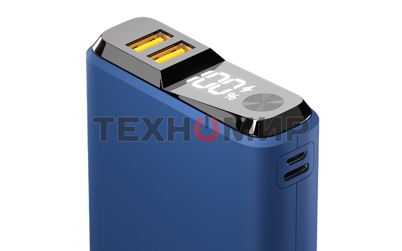 Портативный аккумулятор OLMIO QS-20, 20000mAh, 22.5W QuickCharge3.0/PowerDelivery, LCD, темно-серый