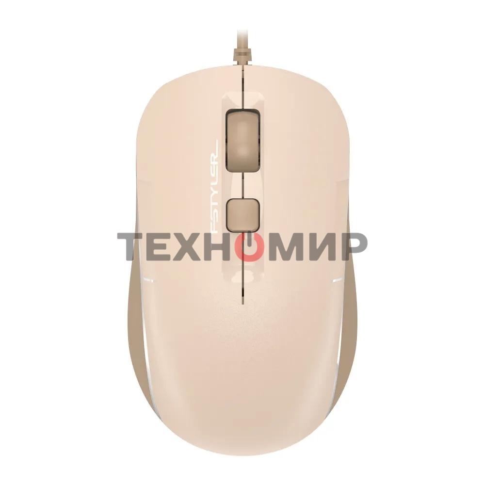 Мышь проводная A4Tech Fstyler FM26 бежевый/коричневый, 1600 dpi, USB, кнопки - 4