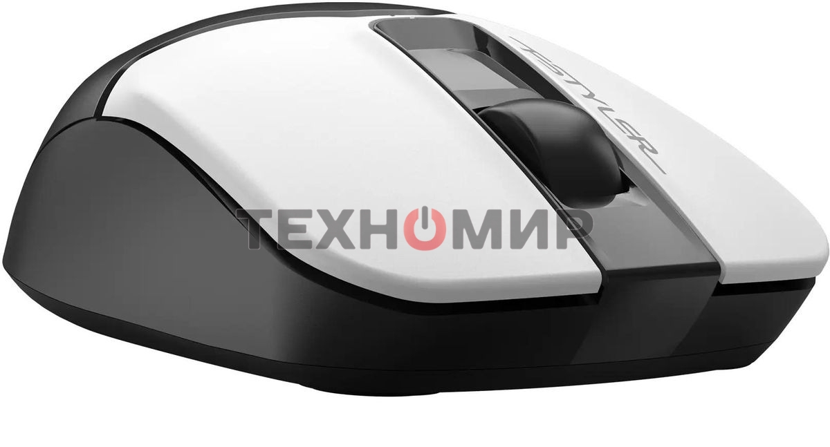 Мышь беспроводная A4Tech Fstyler FG12 белый/черный, 1200 dpi, радиоканал, USB, кнопки - 3