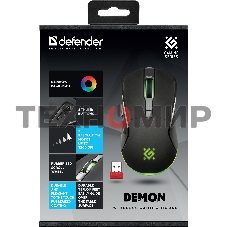 Мышь беспроводная Defender Demon GM-534 черный, 3200 dpi, радиоканал, USB, кнопки - 6