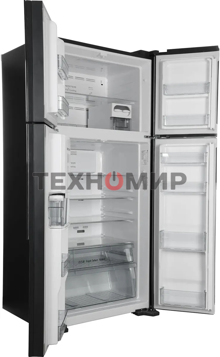 Холодильник Hitachi R-W660PUC7 GGR серый двухкамерный 396/144л морозилка сверху No Frost, Side by Side