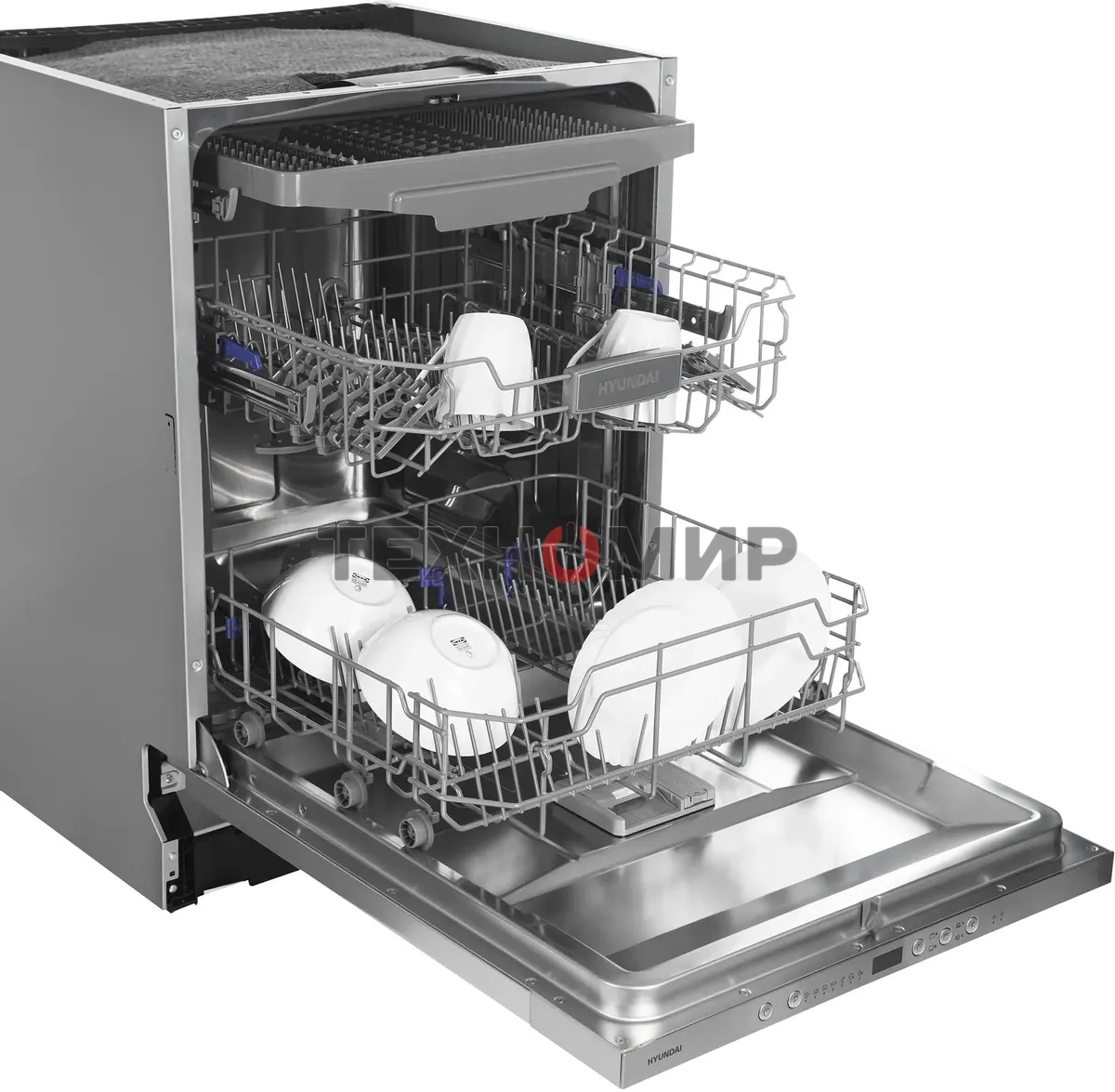 Встраиваемая посудомоечная машина Hyundai HBD 674, серебристый, 59.8 см, 14 компл., 49 дБ, класс A++