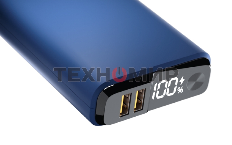 Портативный аккумулятор OLMIO QS-20, 20000mAh, 22.5W QuickCharge3.0/PowerDelivery, LCD, темно-серый