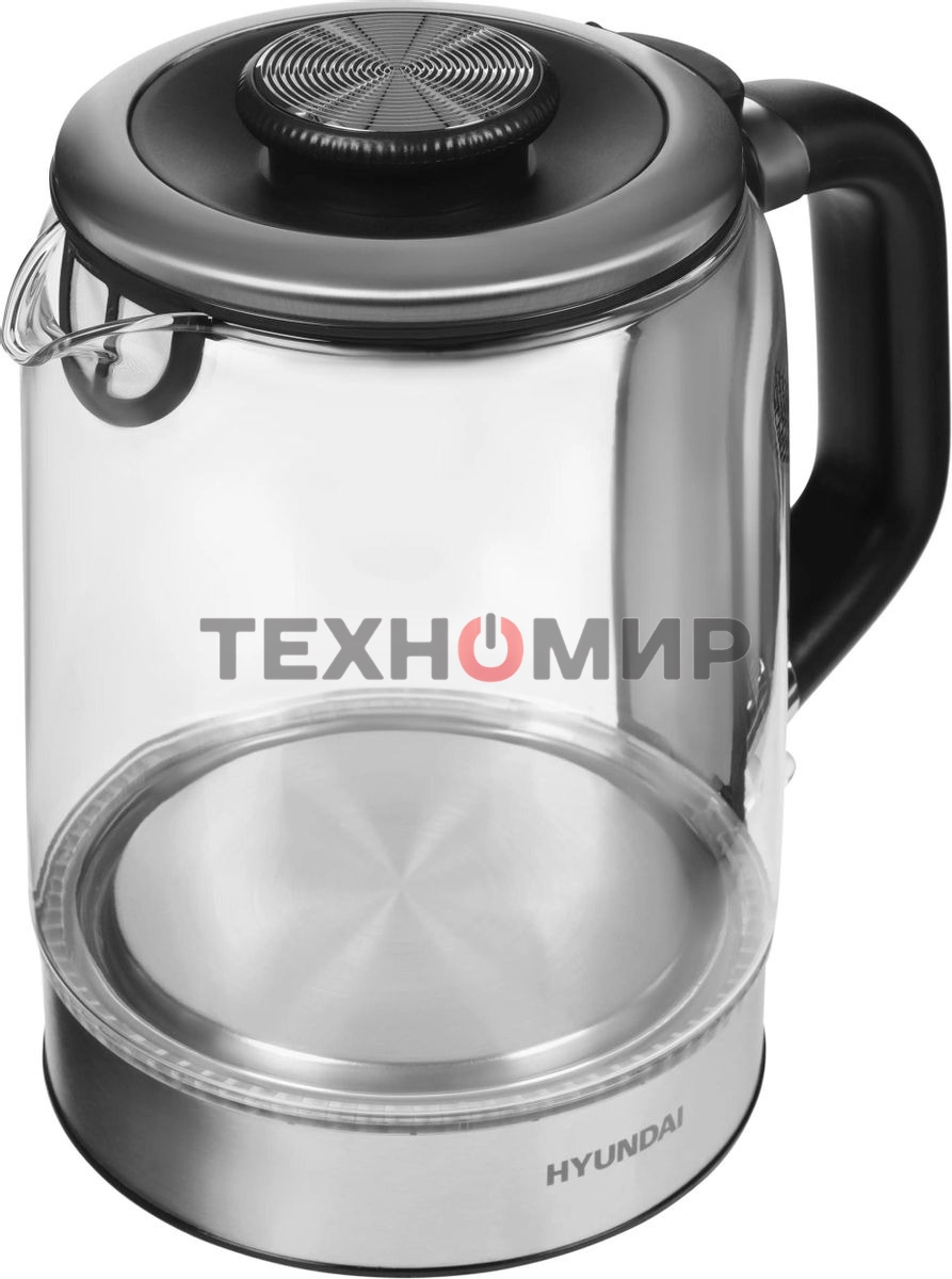 Чайник электрический Hyundai HYK-G5501 1.7 л, 2200 Вт, серебристый/черный